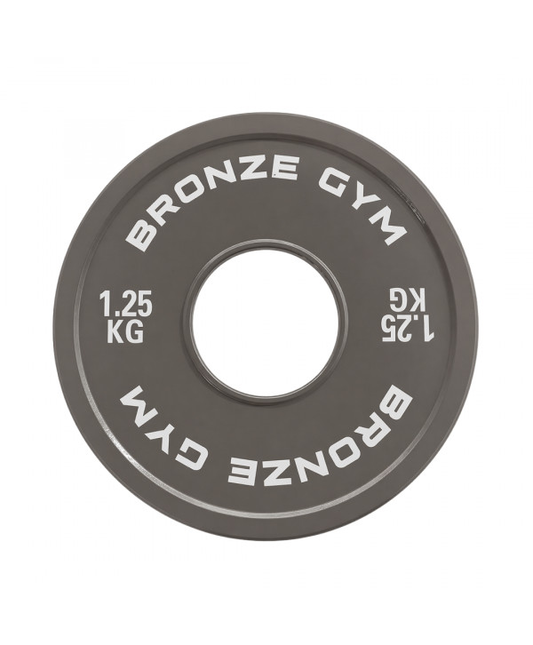 Диск калиброванный BRONZE GYM для пауэрлифтинга серый 1,25 кг