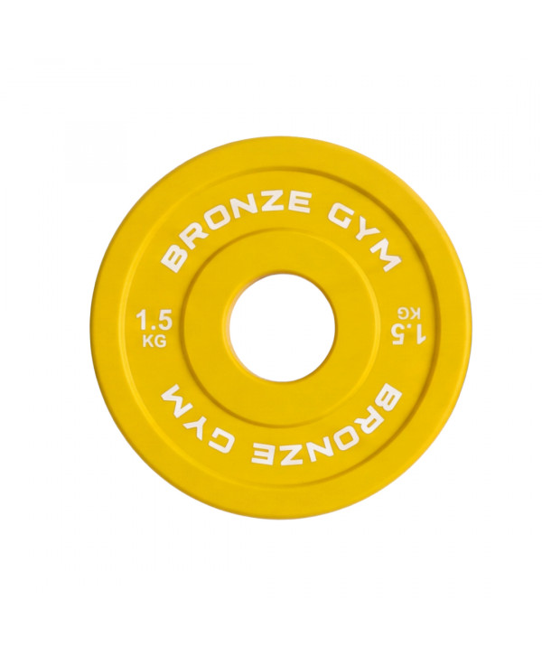 Диск олимпийский BRONZE GYM тяжелоатлетический желтый 1,5 кг