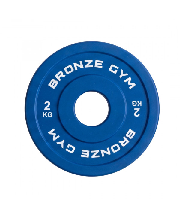 Диск олимпийский BRONZE GYM тяжелоатлетический синий 2 кг