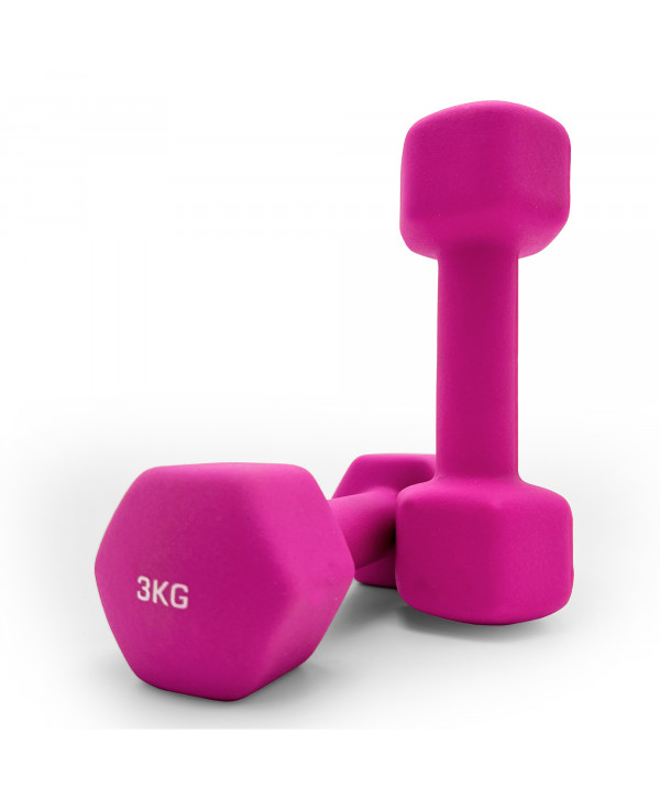 Гантель UNIX Fit неопреновая 3 кг Pink, 2 шт.