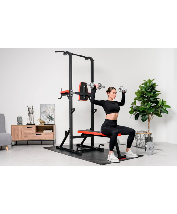 Турник-пресс-брусья со скамьей UNIX Fit POWER TOWER 120P