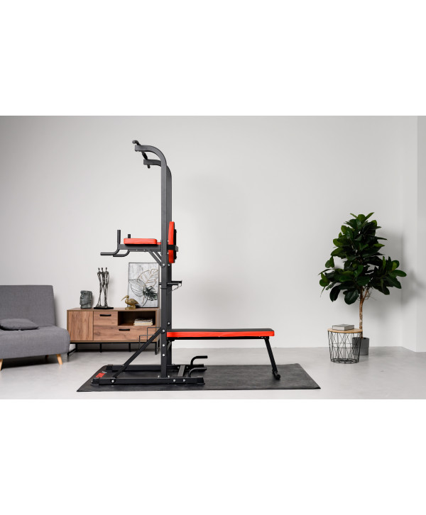 Турник-пресс-брусья со скамьей UNIX Fit POWER TOWER 120P