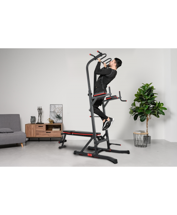 Турник-пресс-брусья со скамьей UNIX Fit POWER TOWER 150P