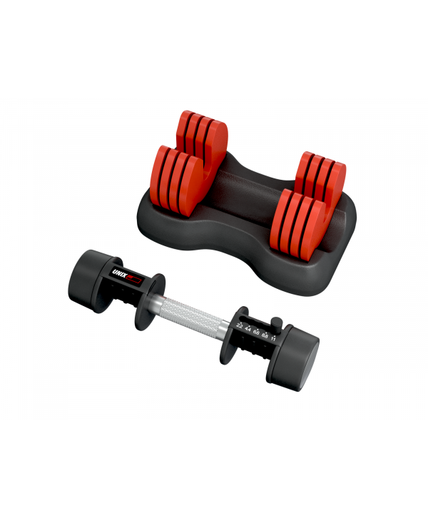 Гантель со ступенчатой регулировкой UNIX Fit 11 кг красная