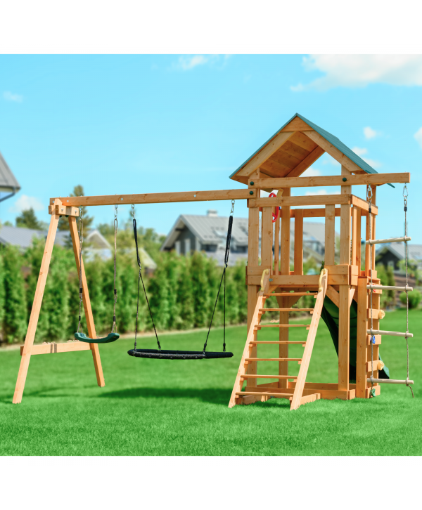 Детский игровой комплекс UNIX Kids (6 in 1) Dark Green