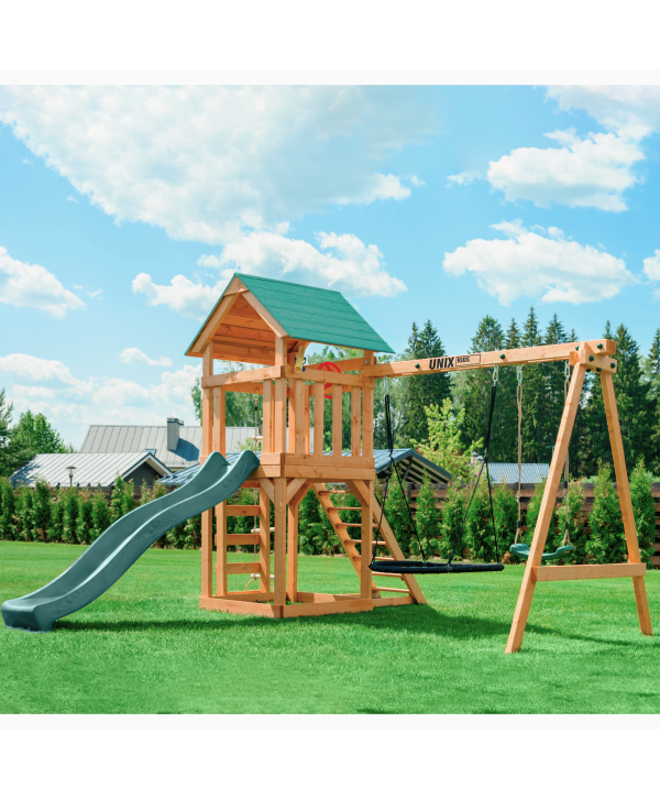 Детский игровой комплекс UNIX Kids (6 in 1) Dark Green