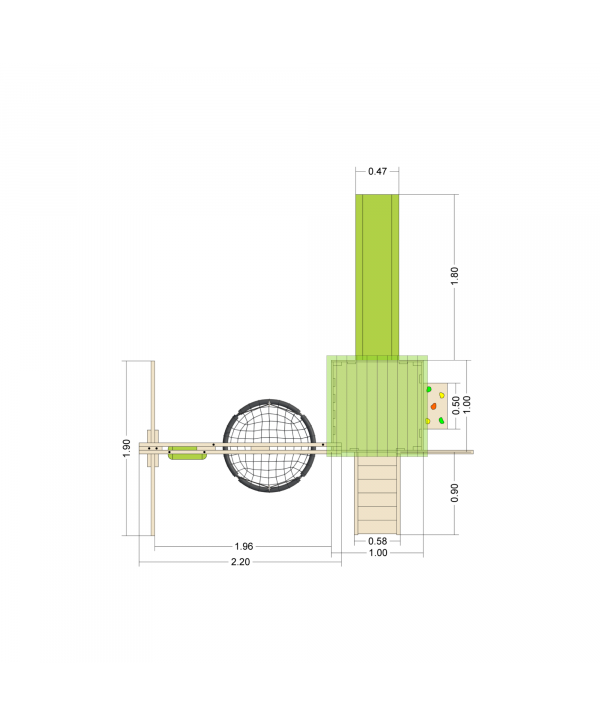 Детский игровой комплекс UNIX Kids (6 in 1) Light Green