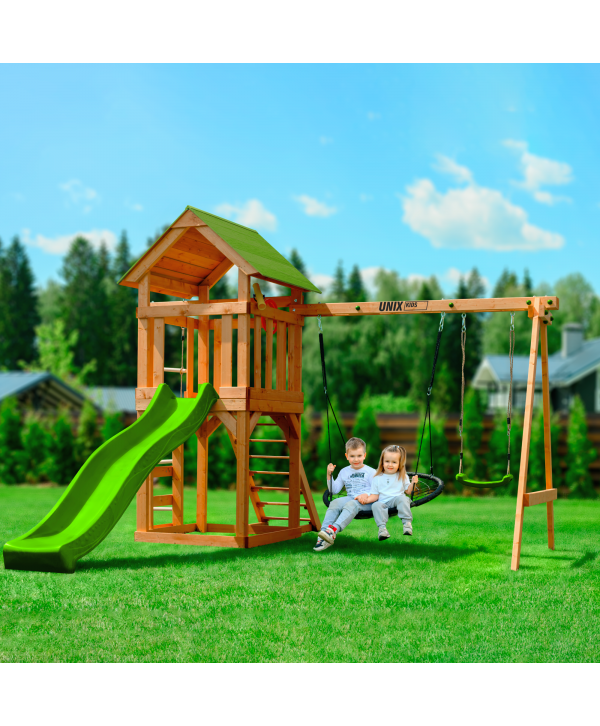 Детский игровой комплекс UNIX Kids (6 in 1) Light Green