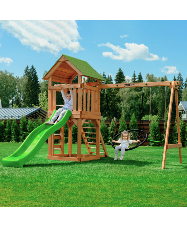 Детский игровой комплекс UNIX Kids (6 in 1) Light Green