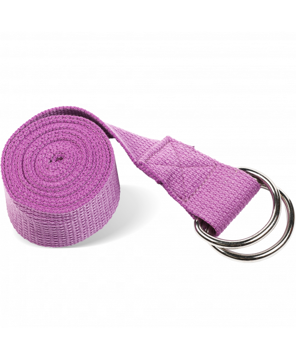 Ремень для йоги с металлическим карабином PRCTZ YOGA STRAP, фиолетовый