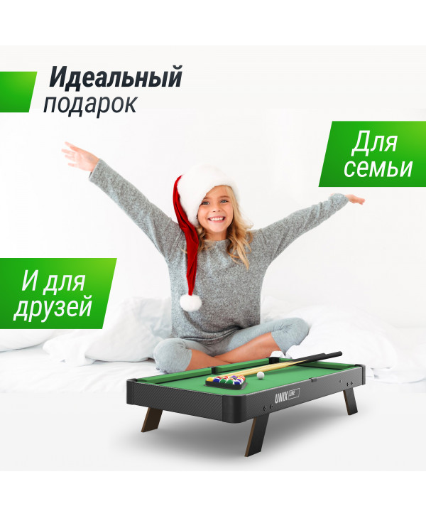 Игровой стол UNIX Line Мини Бильярд настольный (88х47 cм) Black