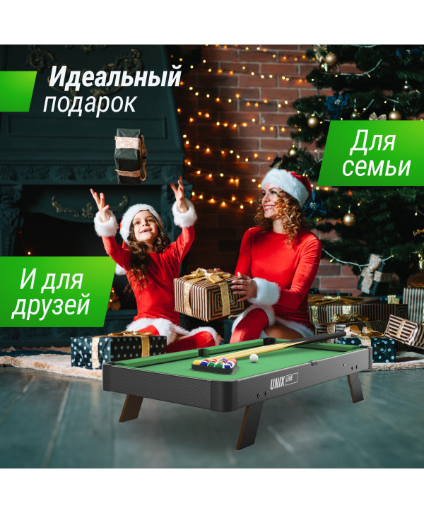 Игровой стол UNIX Line Мини Бильярд настольный (88х47 cм) Black