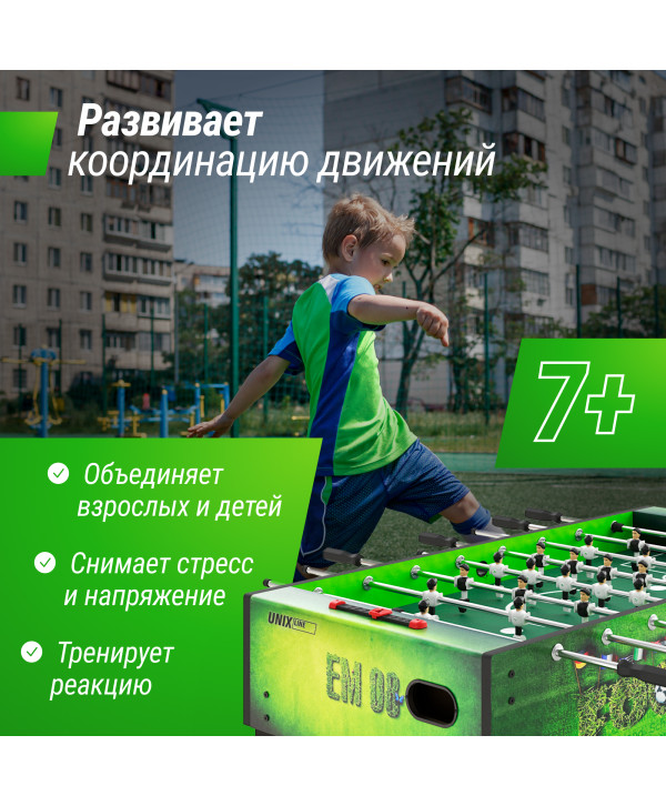 Игровой стол UNIX Line Футбол - Кикер (140х74 cм) Green