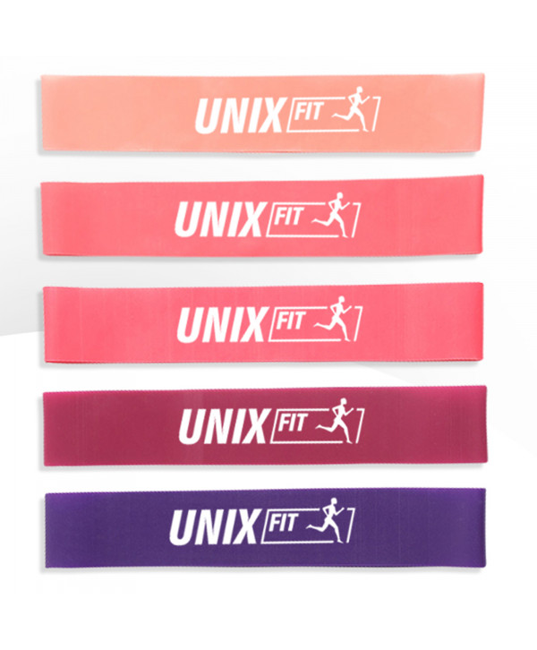 Резинки для фитнеса UNIX Fit 5 цветов, розовый, сиреневый