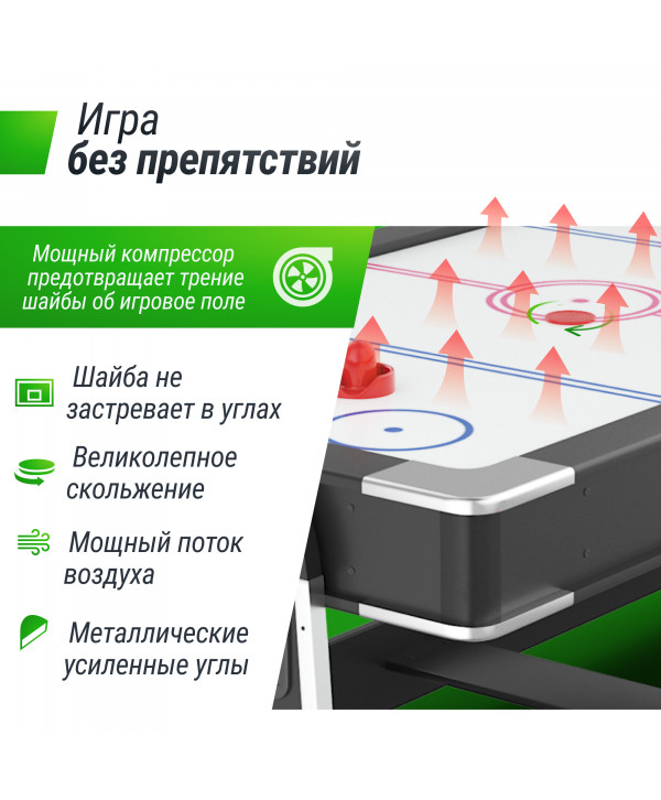 Игровой стол UNIX Line Трансформер 4 в 1 (204х112 cм) Black
