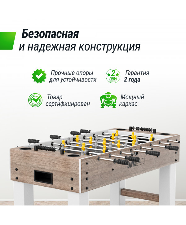 Игровой стол UNIX Line Футбол - Кикер (125х61 см) Grey Wood