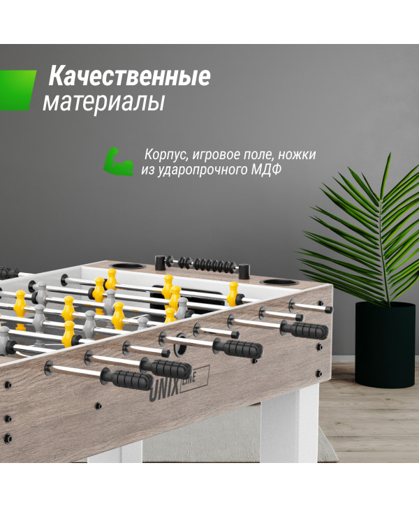Игровой стол UNIX Line Футбол - Кикер (125х61 см) Grey Wood