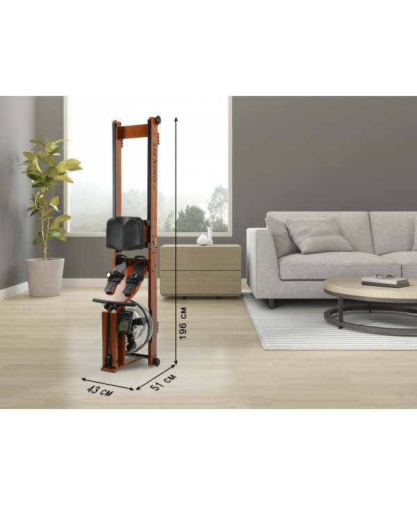 Гребной тренажер UNIX Fit Wood Rower Dark