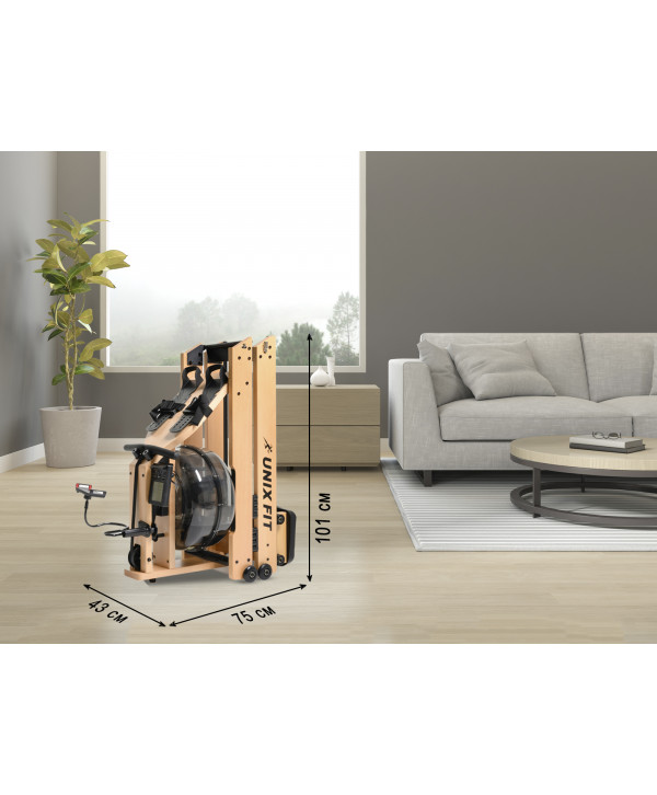 Гребной тренажер UNIX Fit Wood Rower Light